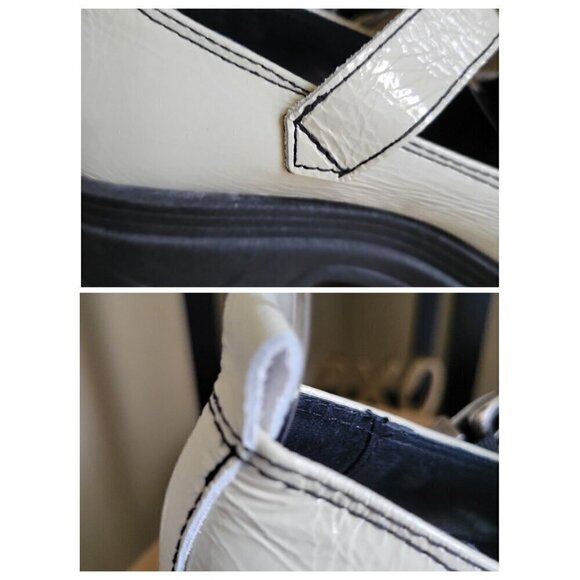 Free People Mayla WHT/ Black Patent Leather Platform Mary Janes- US SZ 7.5 - Picture 7 of 9